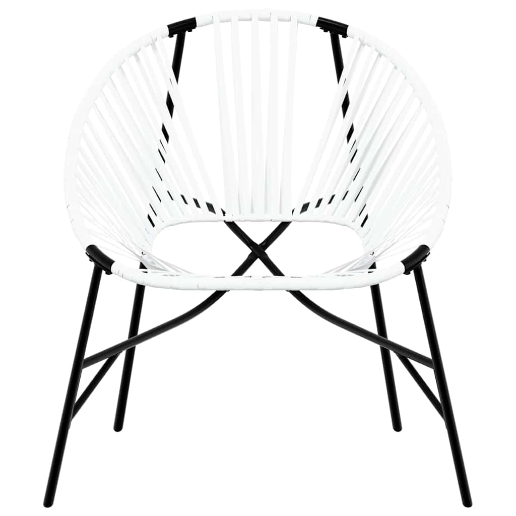 Garden Egg Chair Black and White Poly Rattan